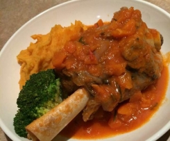 Lamb shanks with mash potato 