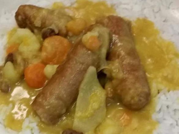 Sweet Curried Sausages