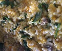 Roasted Pumpkin, Mushroom and Spinach Risotto