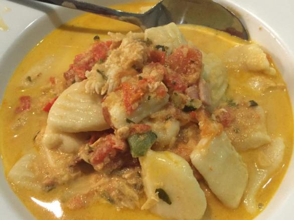 Ricotta Gnocchi with Chicken and Bacon in a Creamy Tomato Sauce