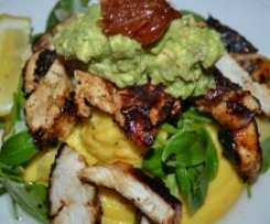 Cajun Chicken with Truffled Polenta and Guacamole