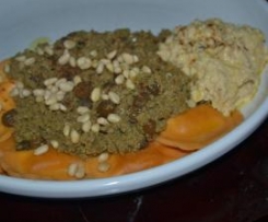 Moroccan spiced lamb mince with ravioli