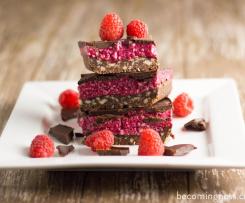 Variation Raspberry chocolate raw slice