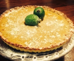 Feijoa and Lime Curd Tart with a Coconut crust