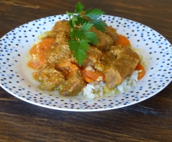 Creamy beef curry with cauliflower rice (kid friendly)