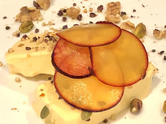Citrus mascarpone semifreddo with Manjimup walnut and cacao nib dukkah - Chef Russell Blaikie