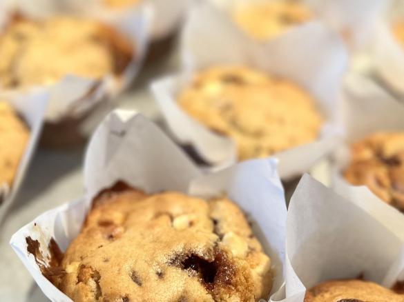 Choc Honeycomb Muffins