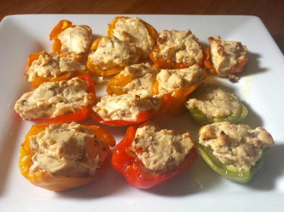 Sweet Chilli, Walnut & Cream Cheese Stuffed Roasted Capsicum 