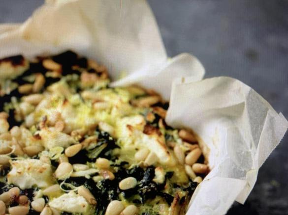 Kale, spinach and feta pie