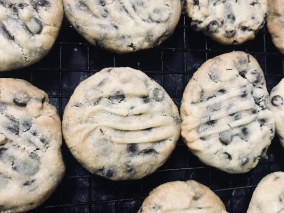 Nans choc chip shortbread biscuits