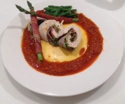 Chicken Involtini with Tomato Sauce, Creamy Polenta and Garlic Beans (Meal)