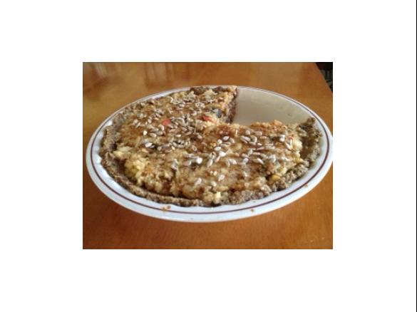 Raw sunflower seed apple pie and cashew cream