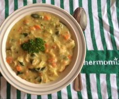 Chicken, noodle and vegetable soup