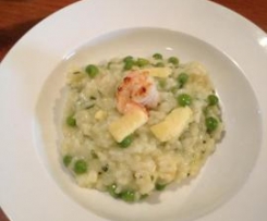 Prawn & Pea Risotto with Lemon Infused EVOO and Aged Cheddar