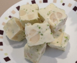 White choc, macadamia and lime fudge