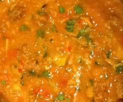 Sweet and sour curried mince