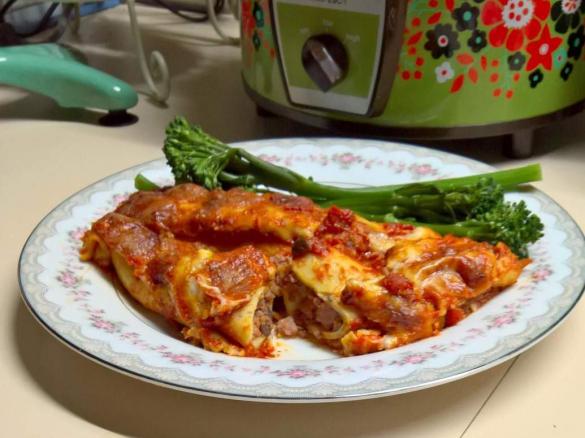 Pork and Veal Crepes with Pasata Sauce