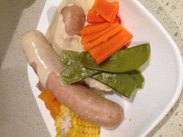 Pork Sausages, Vegetables & Gravy