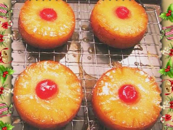 Mini pineapple upside down cakes