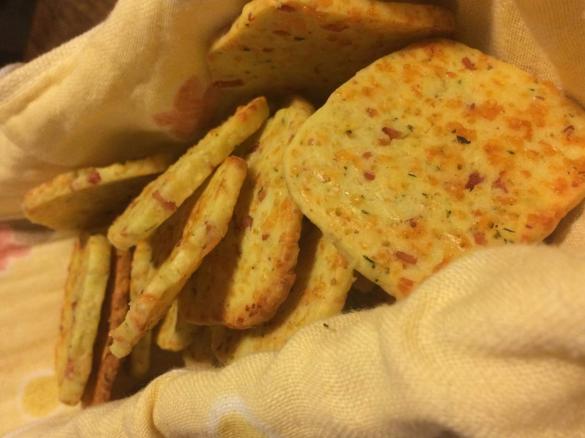 Bacon, parmesan shortbread biscuits