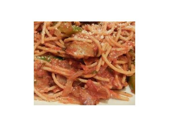 chicken and spicy salami pasta