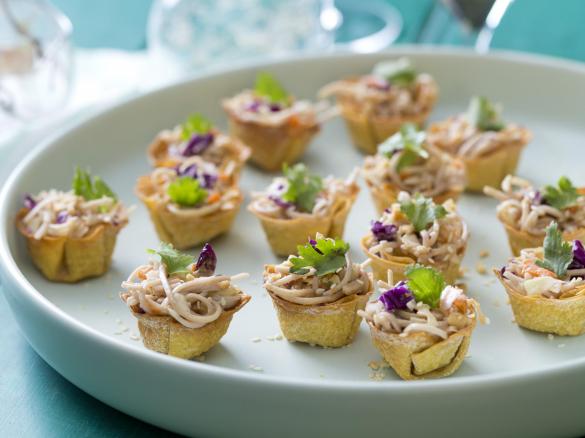 Peanut and Soba Noodle Wonton Cups