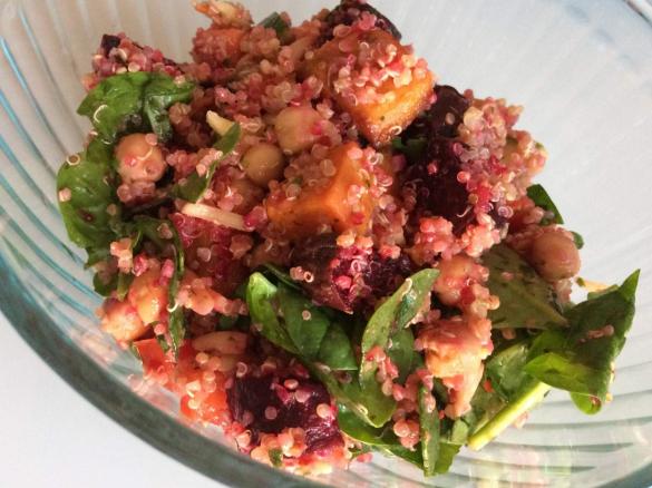 Roasted beetroot, sweet potato and quinoa Salad