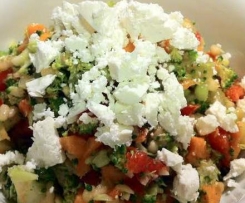Brocolli and feta salad