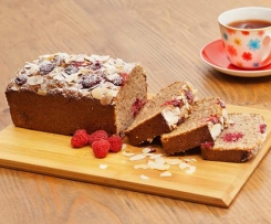 Banana, raspberry and coconut loaf