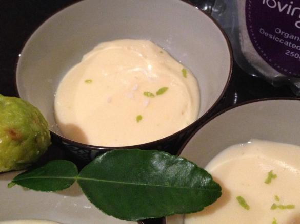 kaffir lime and coconut custard