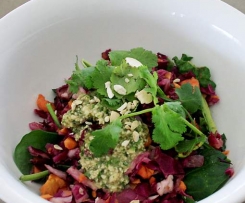 Asian Coleslaw with chunky Thai Cashew Dressing