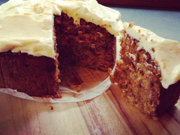 Flour-less carrot cake with cream cheese icing