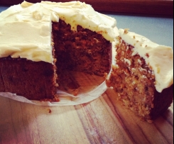 Flour-less carrot cake with cream cheese icing