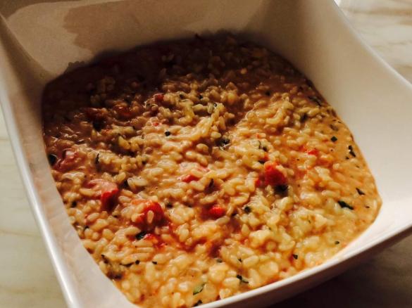 Tomato and basil risotto with mascarpone