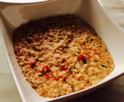 Tomato and basil risotto with mascarpone