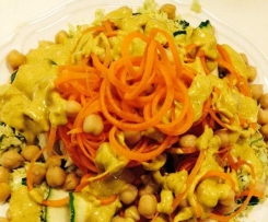 Curried Chickpea and Veggie Noddle Salad