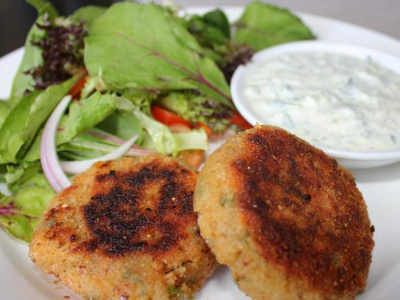 Salmon and rice patties