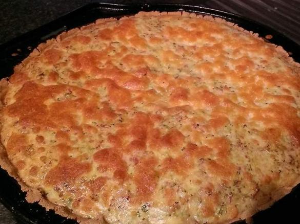 Broccoli and quinoa flour quiche