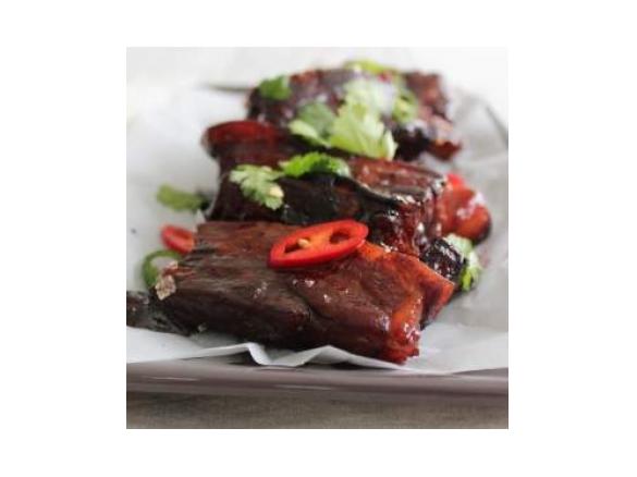 Sticky apple pork ribs