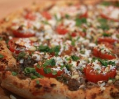 Moroccan lamb pizza
