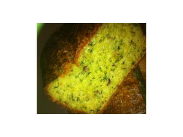 Italian cake with rocket and pancetta