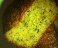 Italian cake with rocket and pancetta