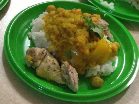 Yellow curry chicken - complete meal in 2 stages