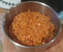 Chorizo and hidden vegetable pasta