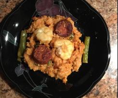 Variation Cajun Dirty Rice (with Chorizo and Shrimp)