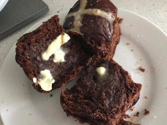 Chocolate Spiced Hot Cross Buns