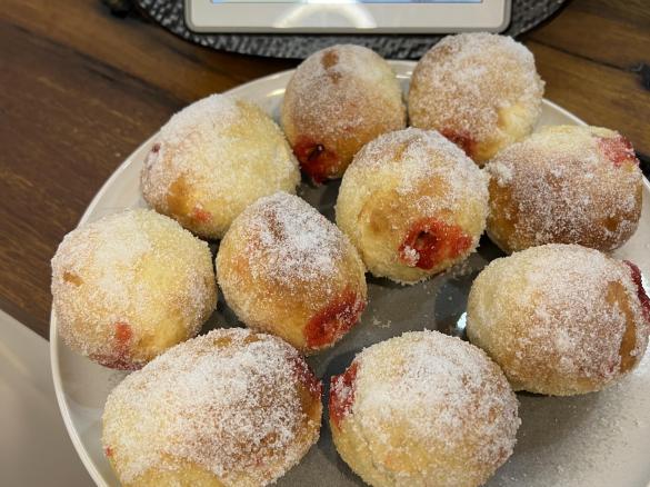 Mixing It Reals Jam Ball Donuts  (Variation of Just like the market ones!)
