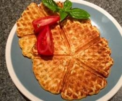 Yeasted tomato, basil and Parmesan waffles