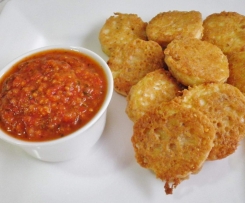 Walnut Battered Eggplant With Tomato Dipping Sauce
