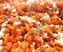 Spicy Roasted Sweet Potato & Cauli "Rice"